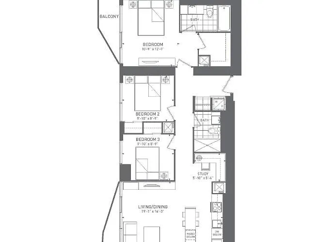 Appartement à 3 Chambres à Coucher